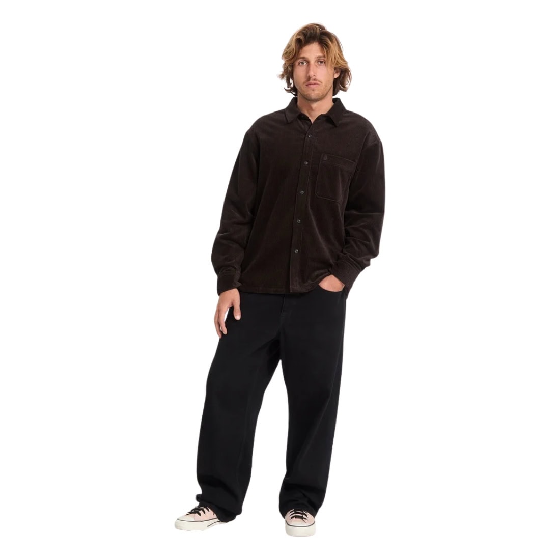 Volcom Fostered II Cord Longsleeve Shirt - Cacao FA26 - Mens Casual Shirt by Volcom