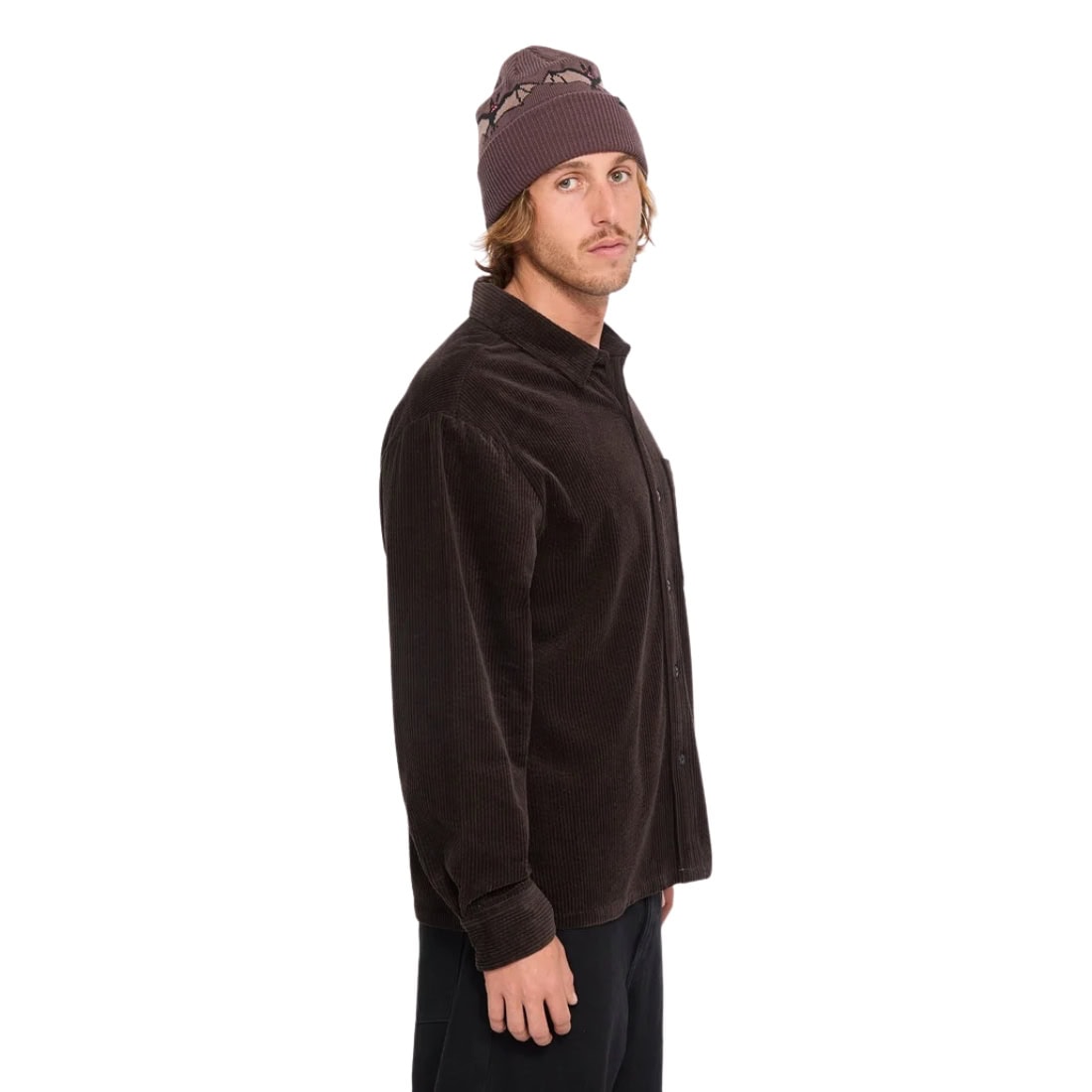 Volcom Fostered II Cord Longsleeve Shirt - Cacao FA26 - Mens Casual Shirt by Volcom