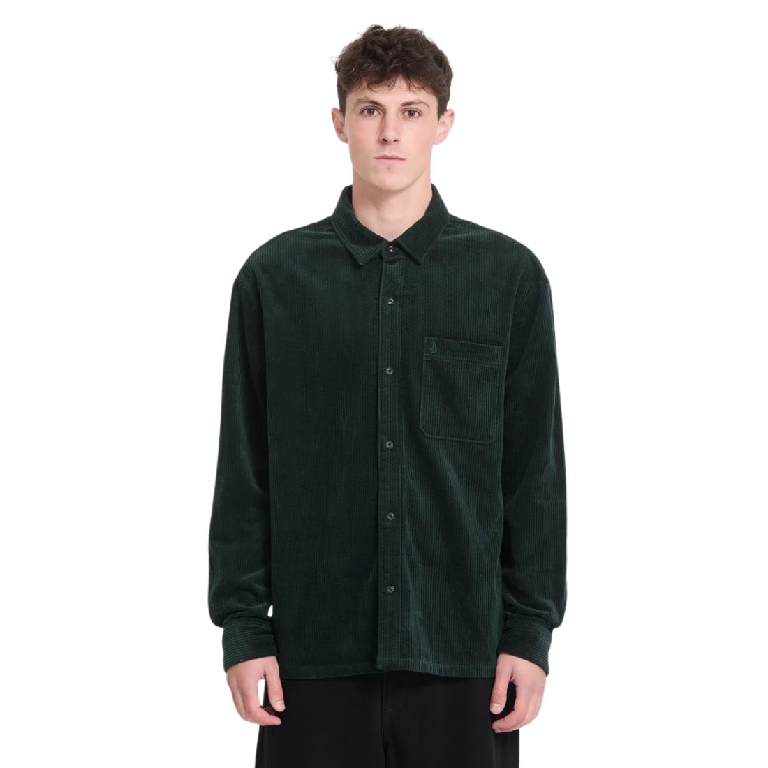 Volcom Fostered II Cord Longsleeve Shirt - Scarab - Mens Casual Shirt by Volcom
