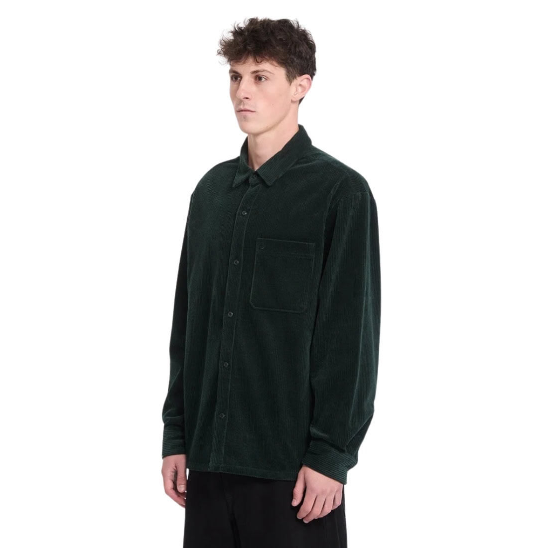 Volcom Fostered II Cord Longsleeve Shirt - Scarab - Mens Casual Shirt by Volcom