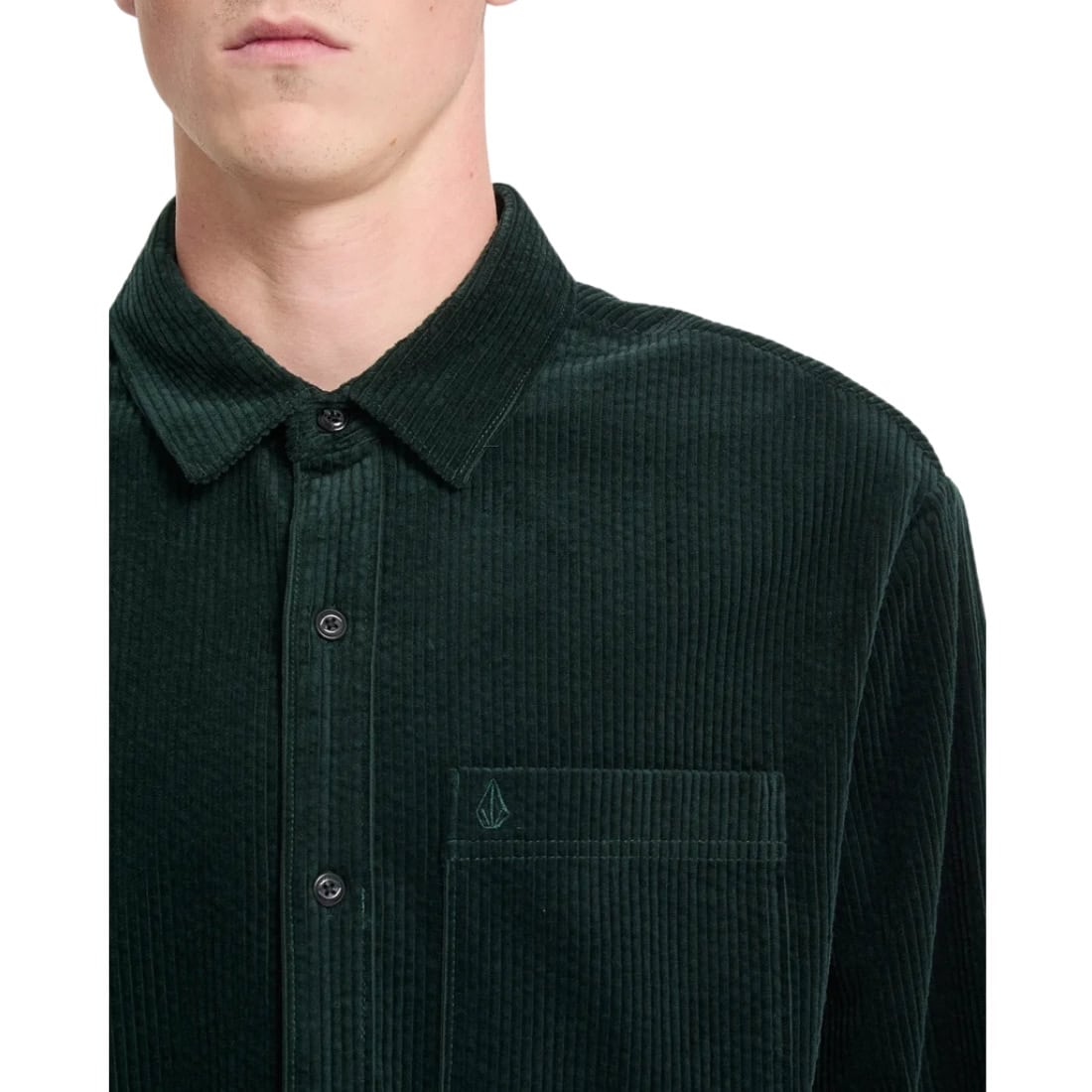 Volcom Fostered II Cord Longsleeve Shirt - Scarab - Mens Casual Shirt by Volcom