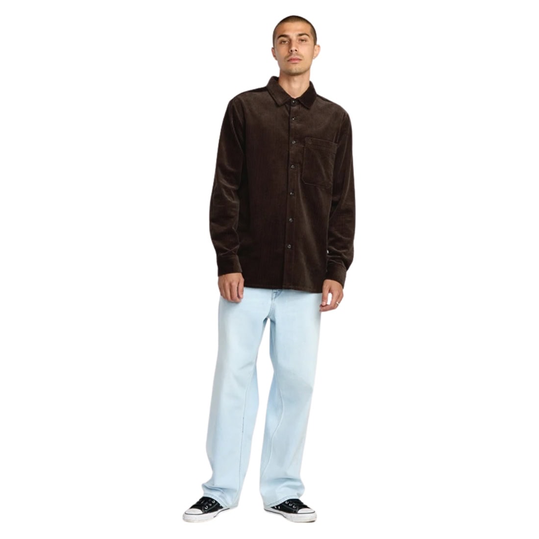 Volcom Fostered Longsleeve Shirt - Cacao - Mens Casual Shirt by Volcom
