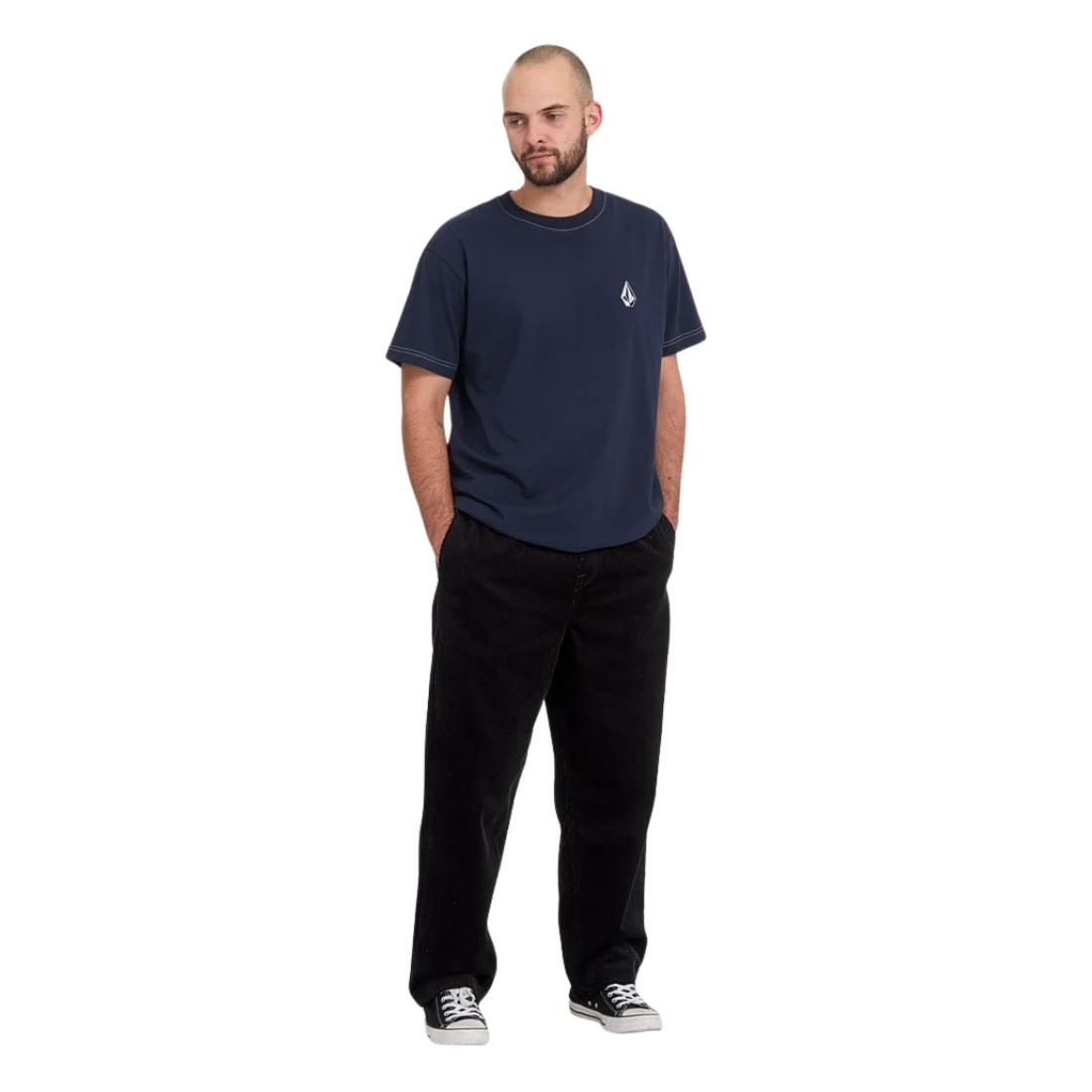 Volcom Freazy Loose EW Cord Pant - Black - Mens Corduroy Pants/Trousers by Volcom