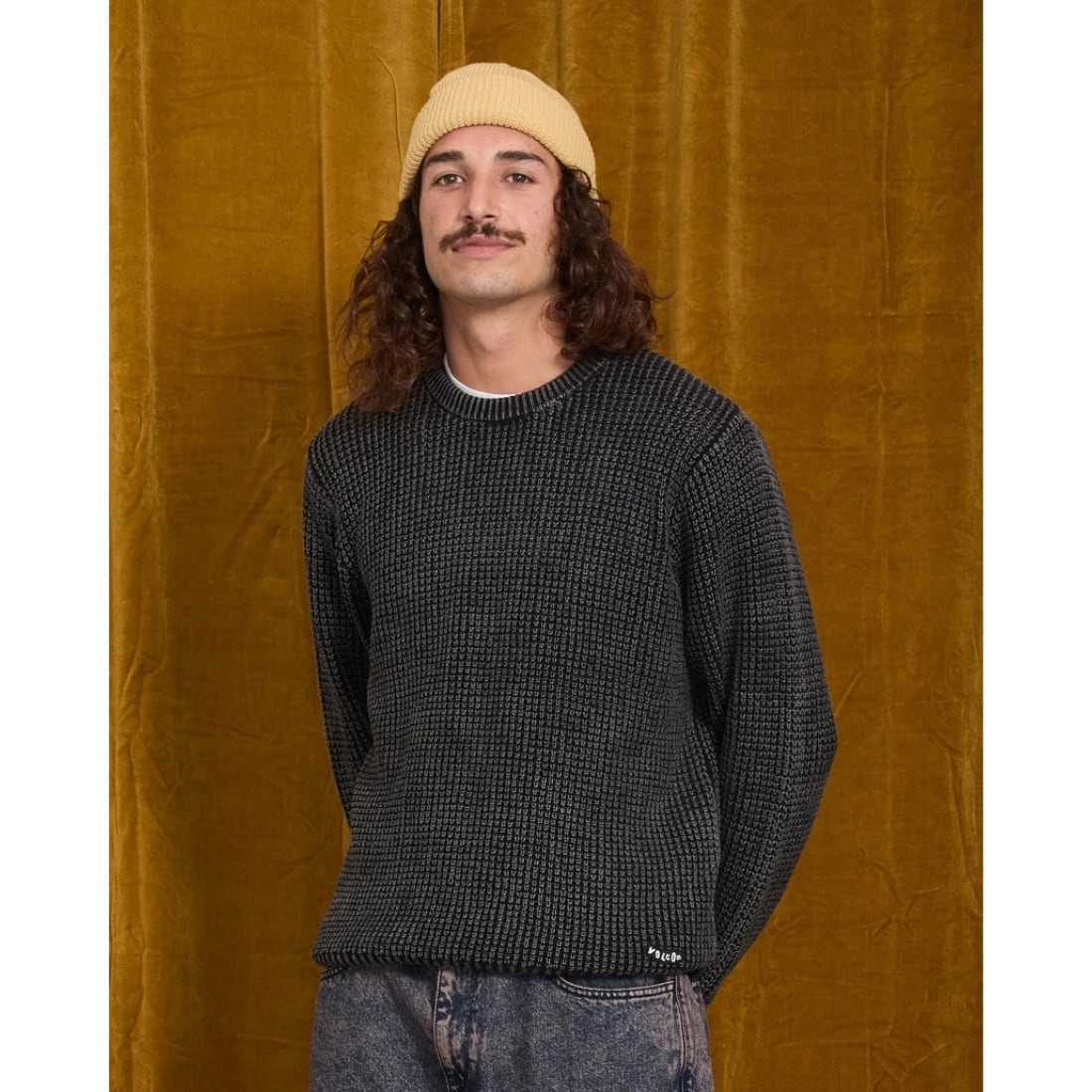 Volcom Full Stone Beanie - Mustard - Fold Beanie by Volcom