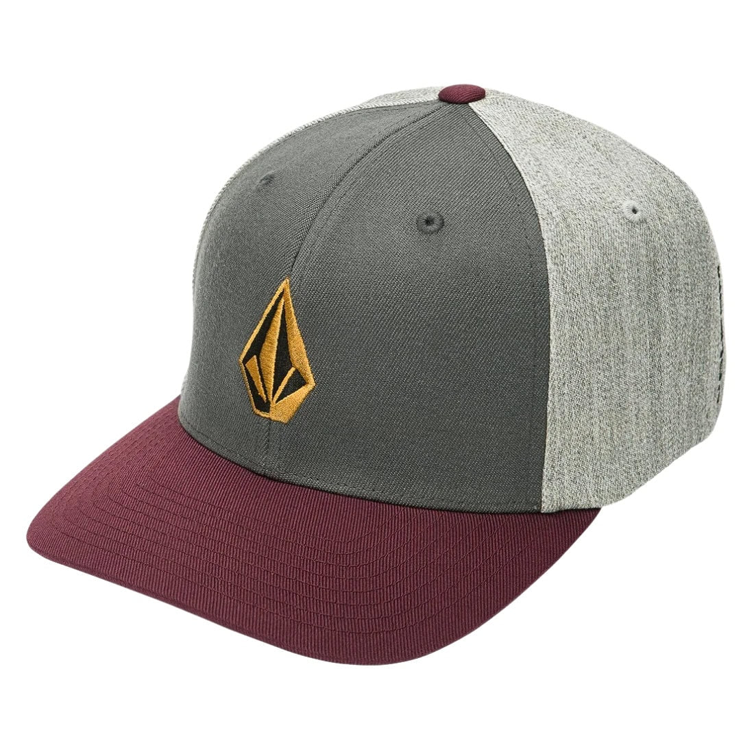 Volcom Full Stone Heather HTHR Flexfit Cap - Merlot - Baseball Cap by Volcom