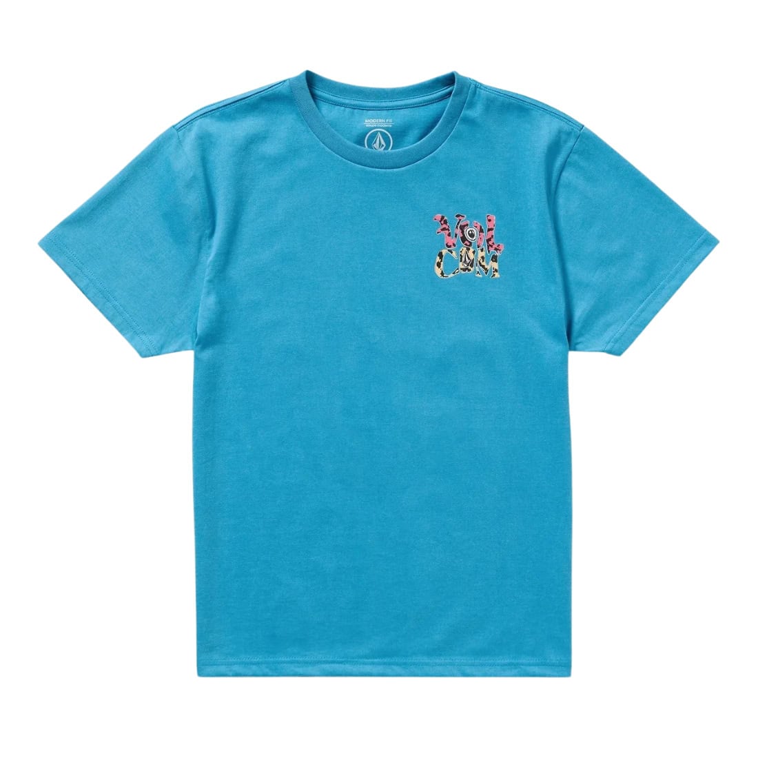 Volcom Kids Eye Warp Boys T-Shirt - Blue Turquoise - Boys Skate Brand T-Shirt by Volcom