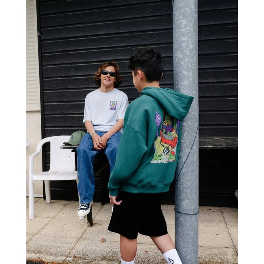 Volcom Kids FA Ben Sanaire Hoodie - Rifle Green - Boys Pullover Hoodie by Volcom