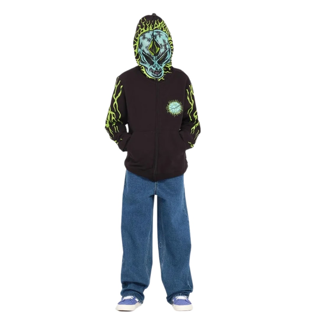 Volcom Kids Freazy Loose Boys Denim Jeans - Washed Blue - Boys Relaxed/Loose Denim Jeans by Volcom