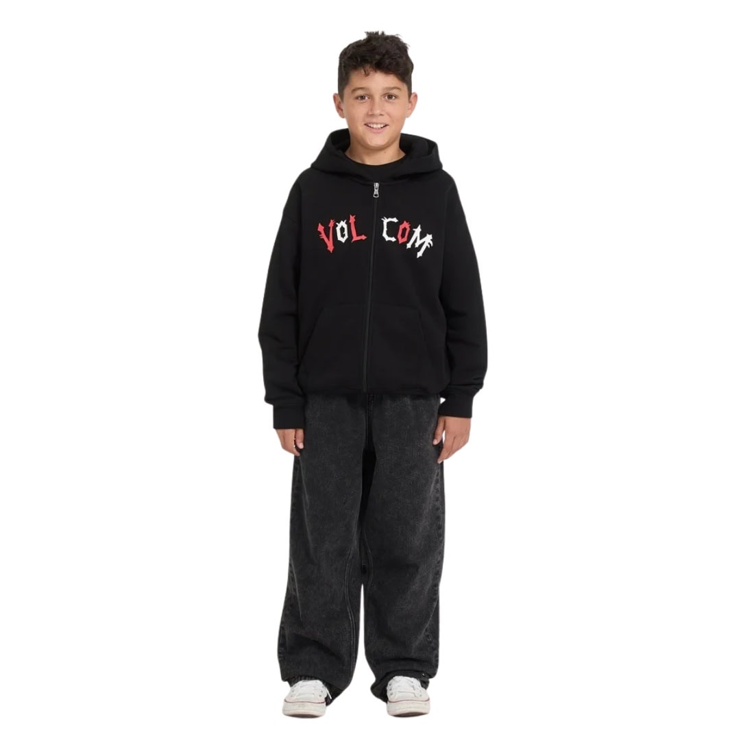 Volcom Kids Freazy Loose EW Boys Denim - Blackity Black - Boys Relaxed/Loose Denim Jeans by Volcom