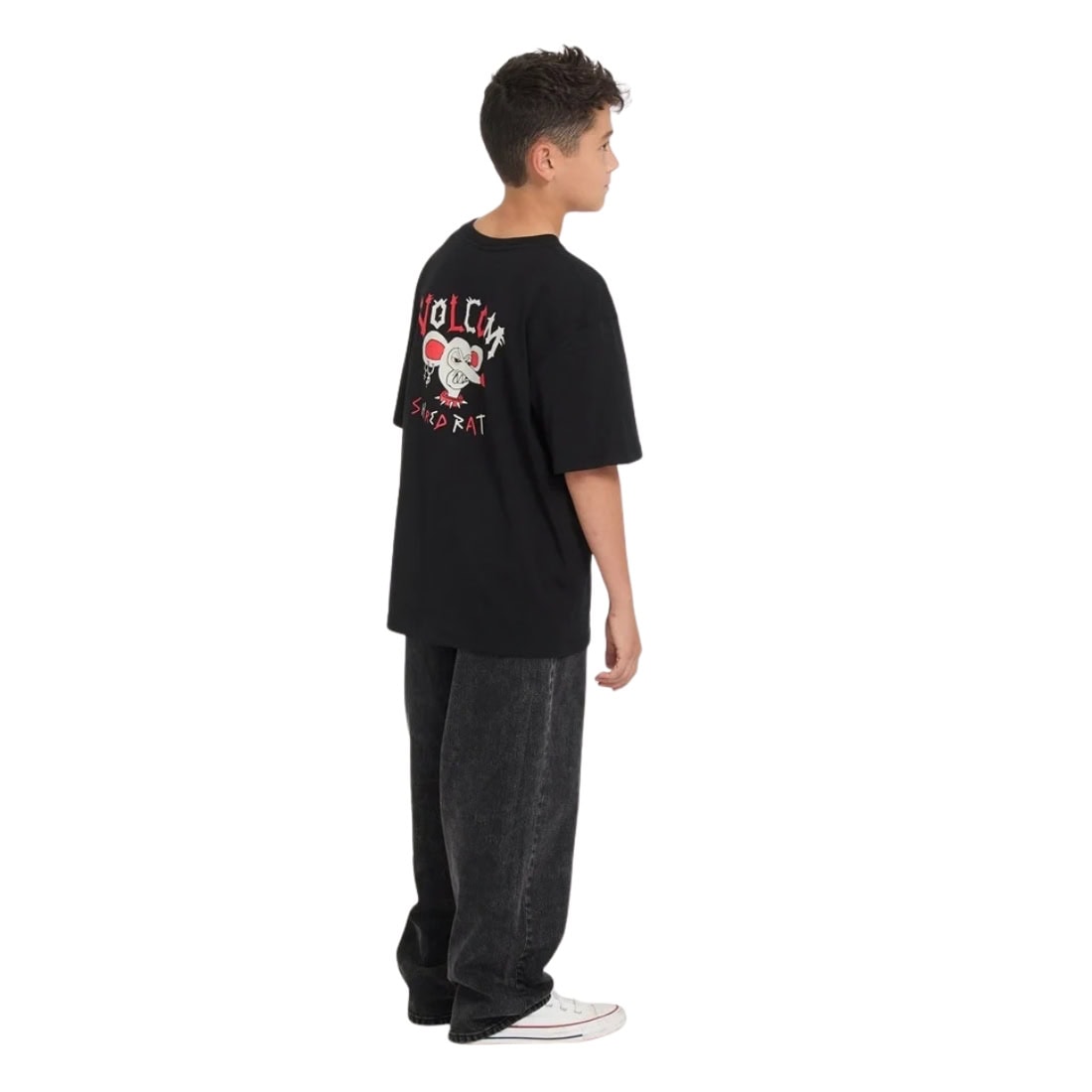 Volcom Kids Freazy Loose EW Boys Denim - Blackity Black - Boys Relaxed/Loose Denim Jeans by Volcom