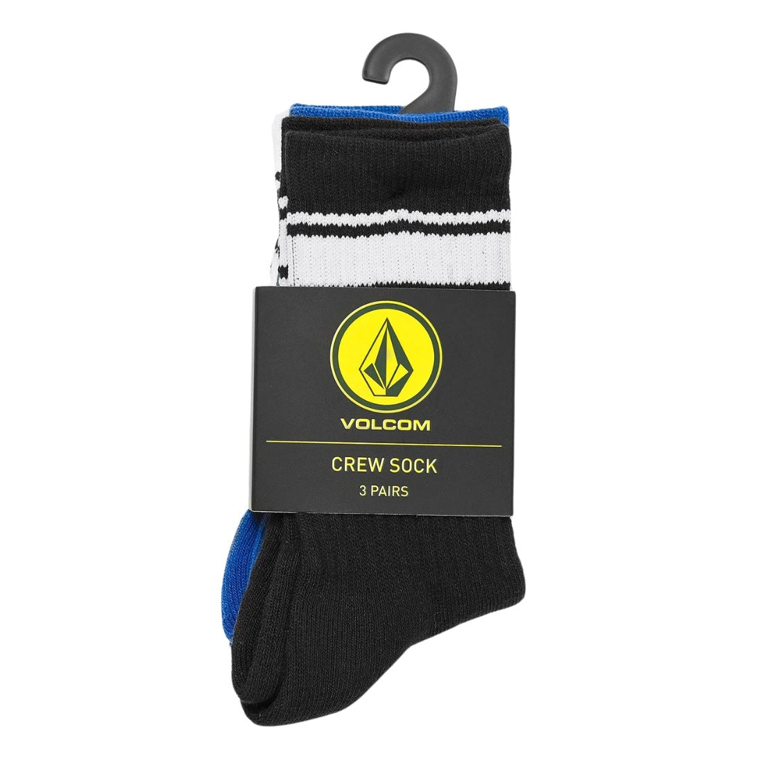 Volcom Kids Full Stone Sock 3Pk Multipack - Multi - Kids Crew Length Socks by Volcom 1UK-4UK