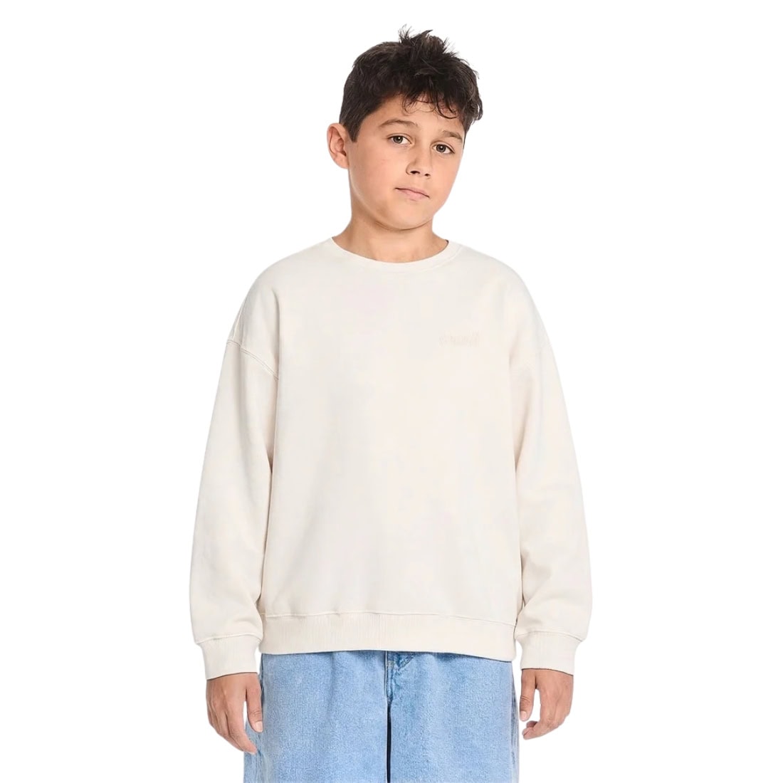 Volcom Kids Too Kool Crew - Dirty White - Boys Crew Neck Sweatshirt by Volcom