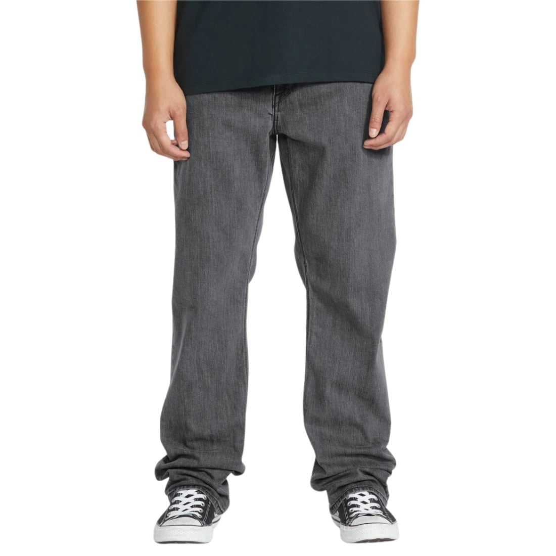 Volcom Kinkade Denim - Neutral Grey - Mens Relaxed/Loose Denim Jeans by Volcom