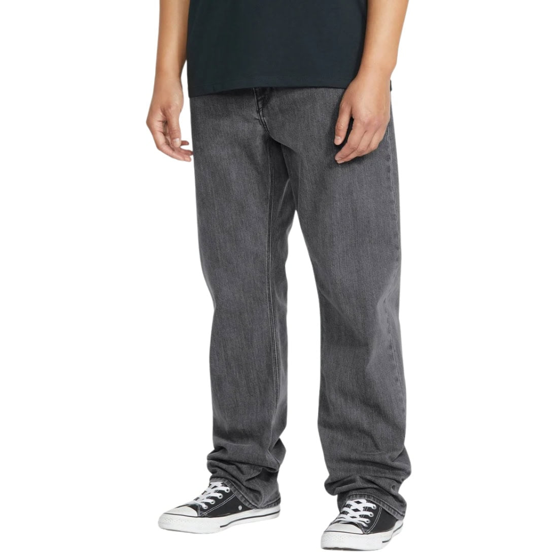 Volcom Kinkade Denim - Neutral Grey - Mens Relaxed/Loose Denim Jeans by Volcom