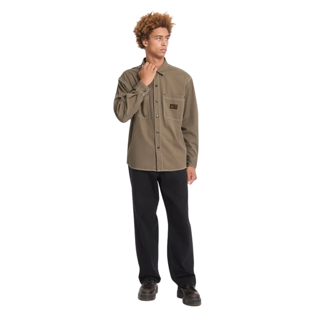 Volcom Levelstone Longsleeve Shirt - Earth - Mens Casual Shirt by Volcom
