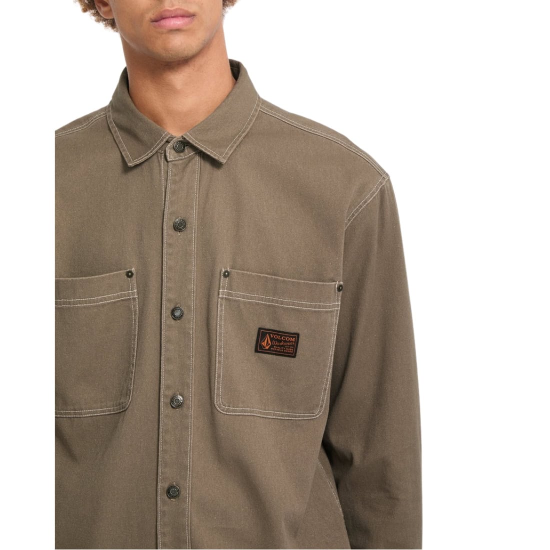 Volcom Levelstone Longsleeve Shirt - Earth - Mens Casual Shirt by Volcom