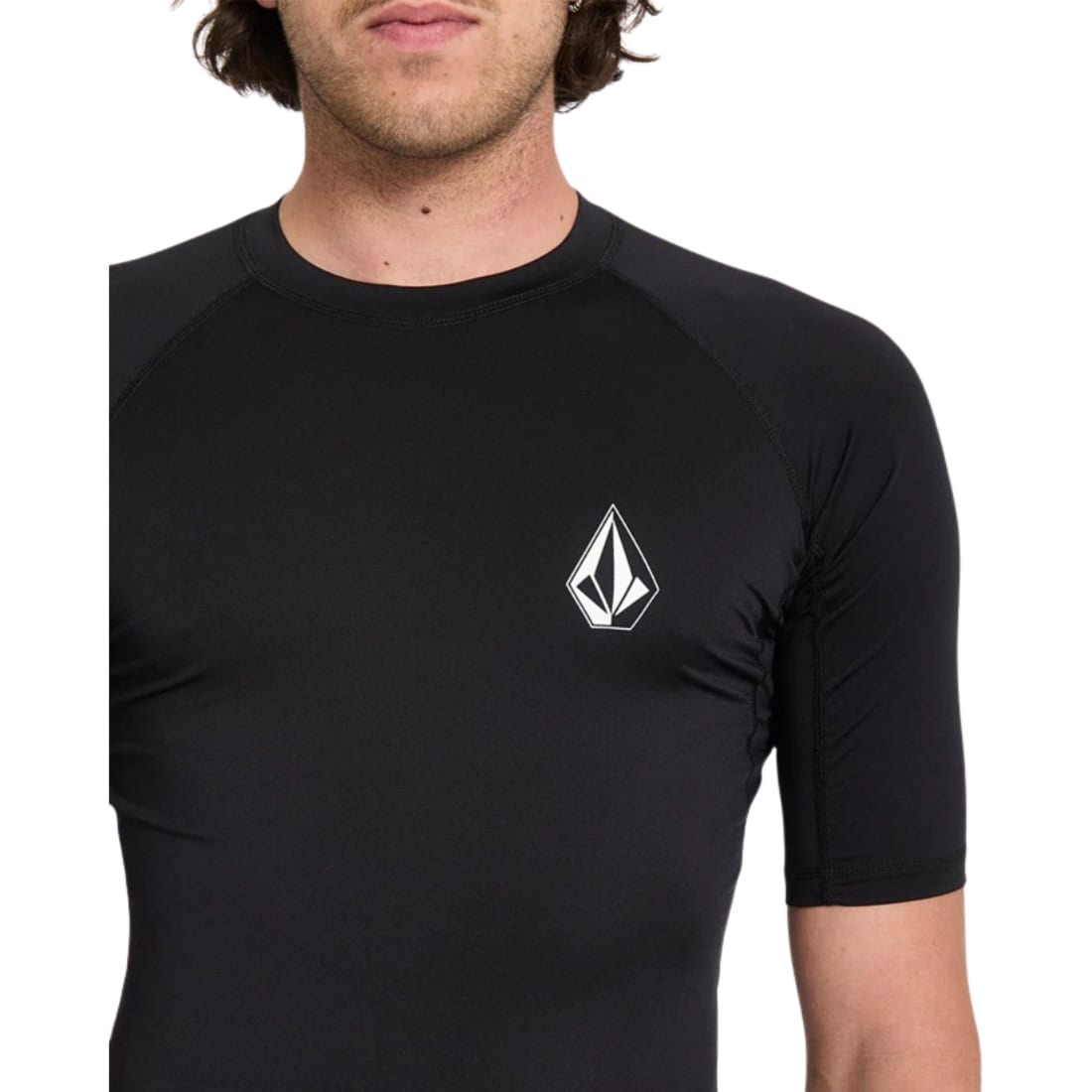 Volcom Lido Solid Thrashguard Rash Vest - Black - Mens UV Rash Vest by Volcom