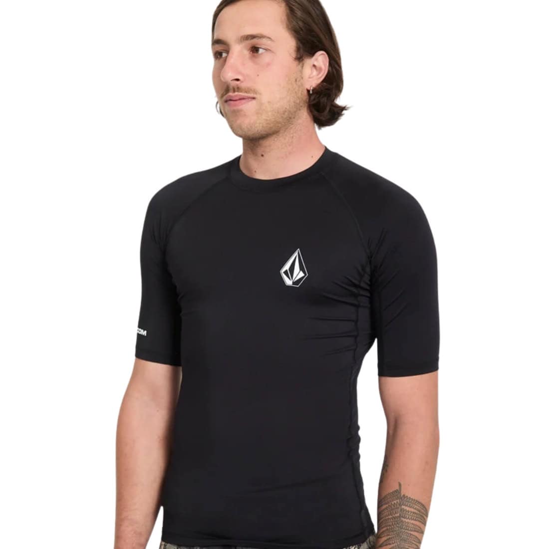 Volcom Lido Solid Thrashguard Rash Vest - Black - Mens UV Rash Vest by Volcom