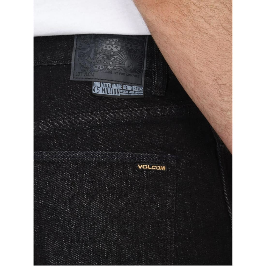 Volcom Modown Denim - Black Rinser - Mens Relaxed/Loose Denim Jeans by Volcom