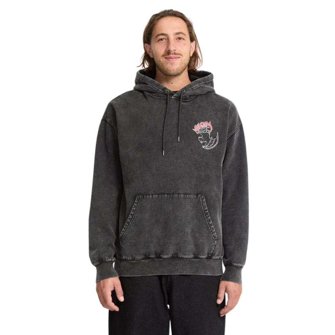 Volcom Nightwasher Pullover Hood - Light Acid Black - Mens Pullover Hoodie by Volcom