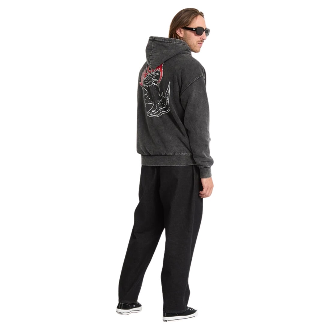 Volcom Nightwasher Pullover Hood - Light Acid Black - Mens Pullover Hoodie by Volcom
