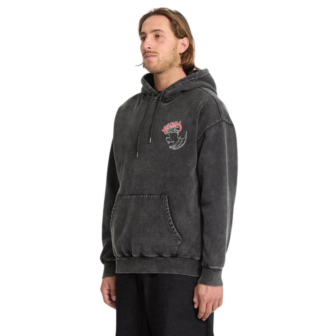 Volcom Nightwasher Pullover Hood - Light Acid Black - Mens Pullover Hoodie by Volcom