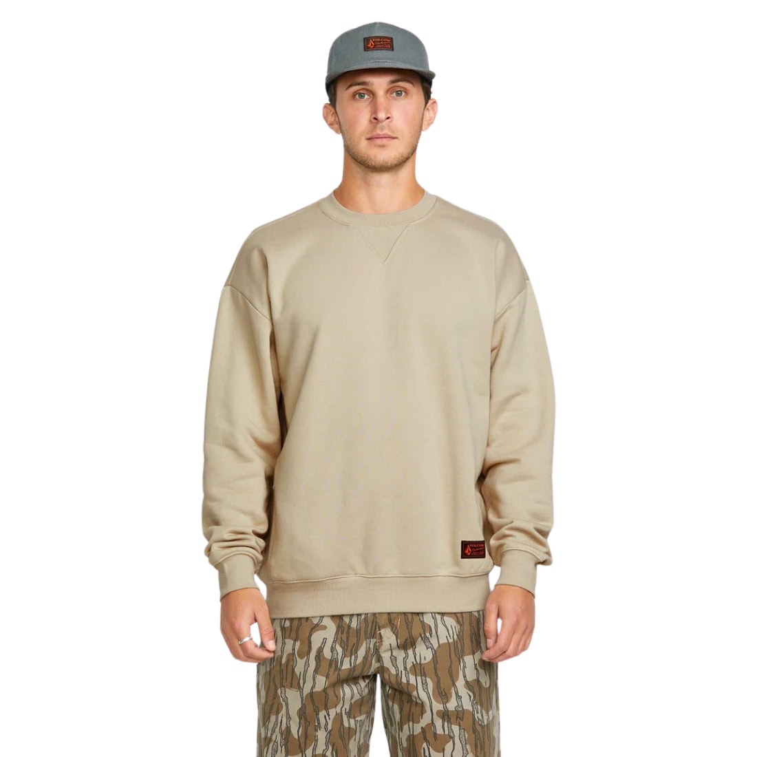 Volcom Operators Crew - Light Khaki - Mens Crew Neck Sweatshirt by Volcom