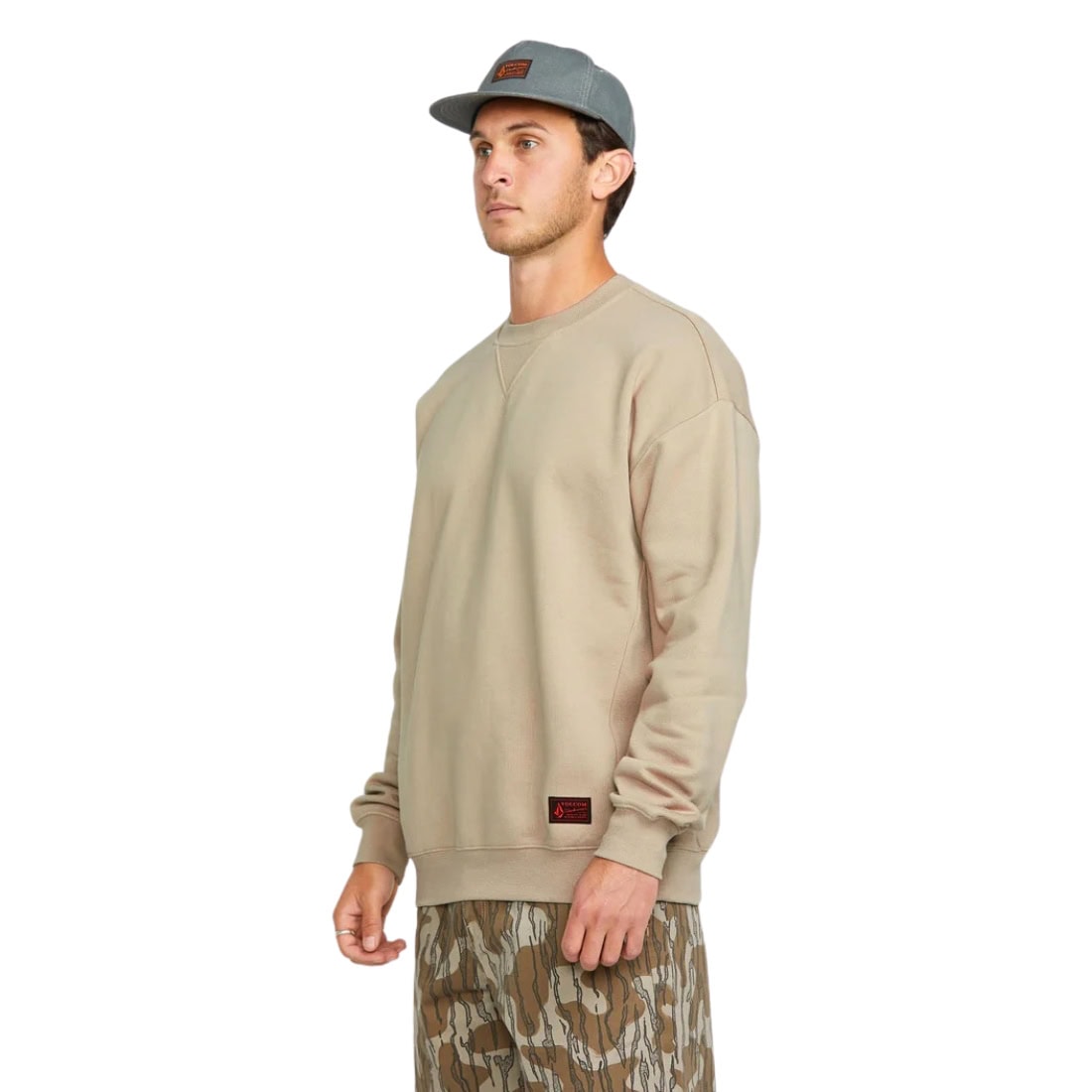 Volcom Operators Crew - Light Khaki - Mens Crew Neck Sweatshirt by Volcom