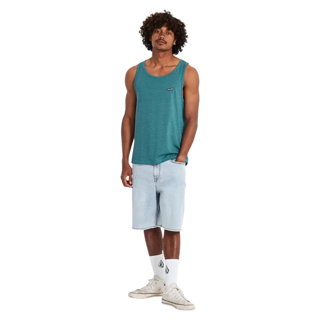 Volcom Pistol Stone Heather Tank Top Vest - Rifle Green - Mens Skate Brand Vest/Tank Top by Volcom