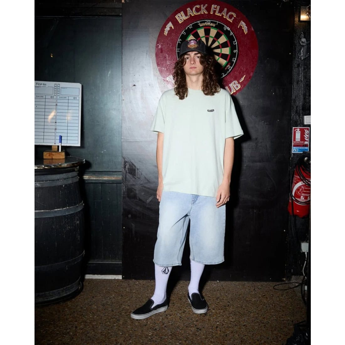 Volcom Pistol Stone Loose T-Shirt - Pale Aqua - Mens Plain T-Shirt by Volcom