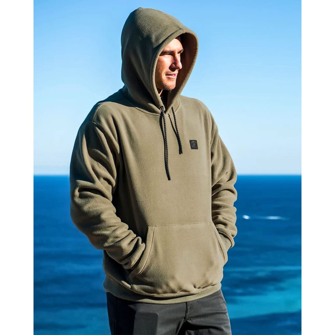 Volcom Second Trip Pullover Fleece Hoodie - Thyme Green - Mens Pullover Hoodie by Volcom