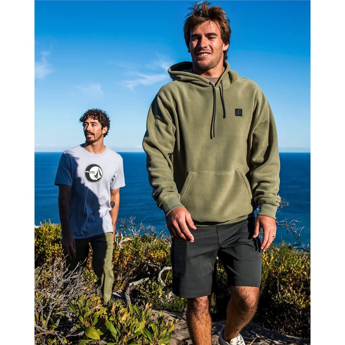 Volcom Second Trip Pullover Fleece Hoodie - Thyme Green - Mens Pullover Hoodie by Volcom