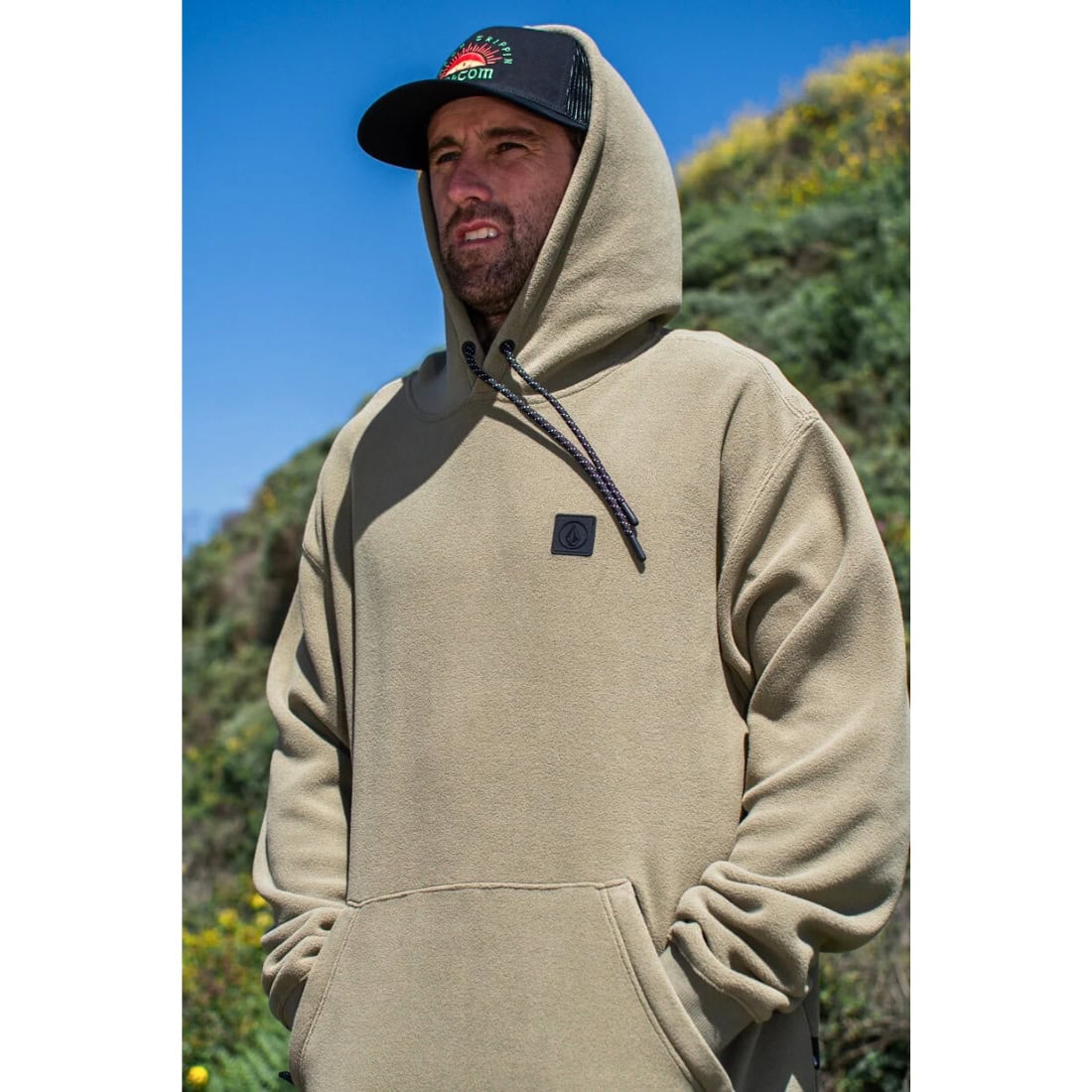 Volcom Second Trip Pullover Fleece Hoodie - Thyme Green - Mens Pullover Hoodie by Volcom