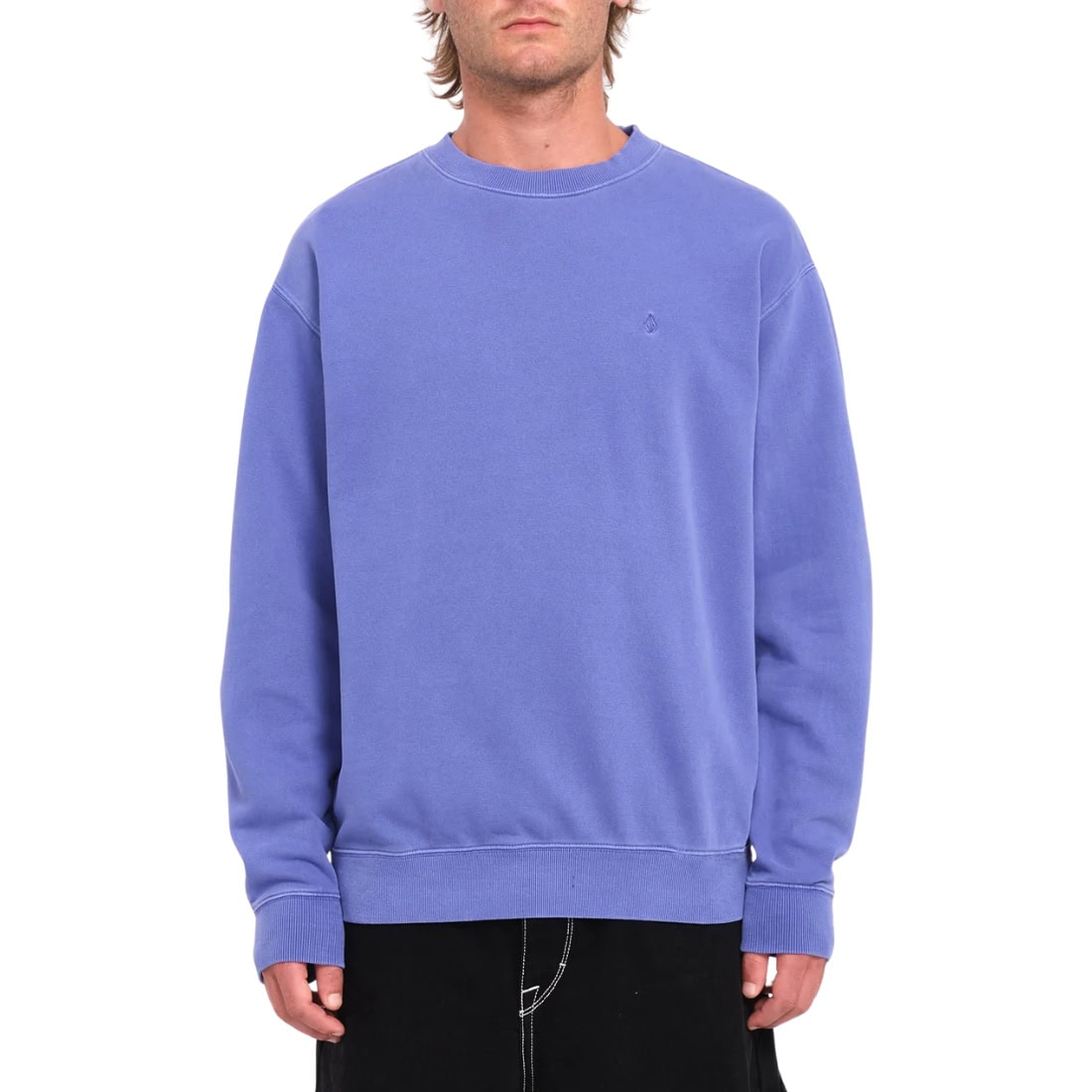 Volcom Single Stone Crew Fleece - Ballpoint Blue - Mens Crew Neck Sweatshirt by Volcom