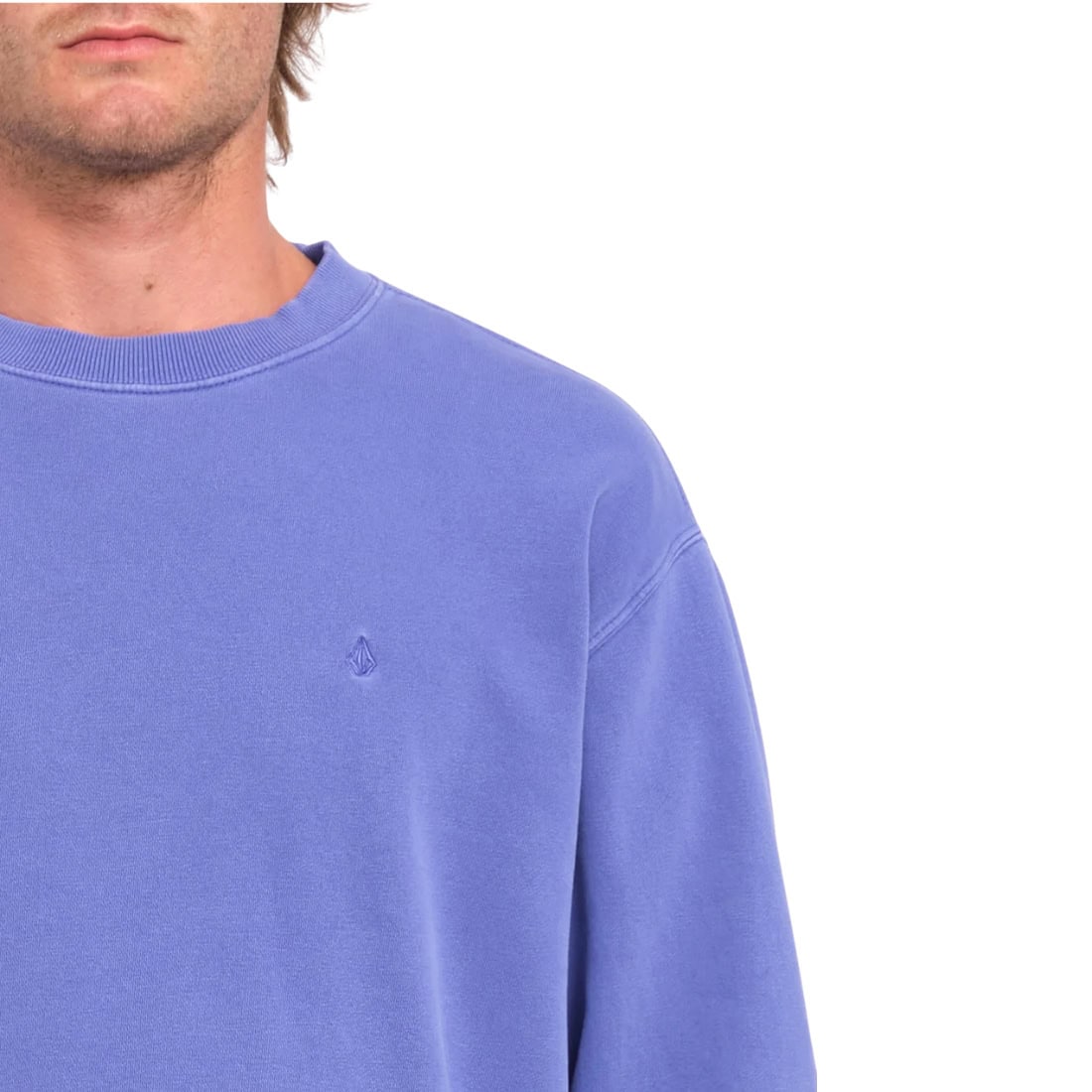 Volcom Single Stone Crew Fleece - Ballpoint Blue - Mens Crew Neck Sweatshirt by Volcom