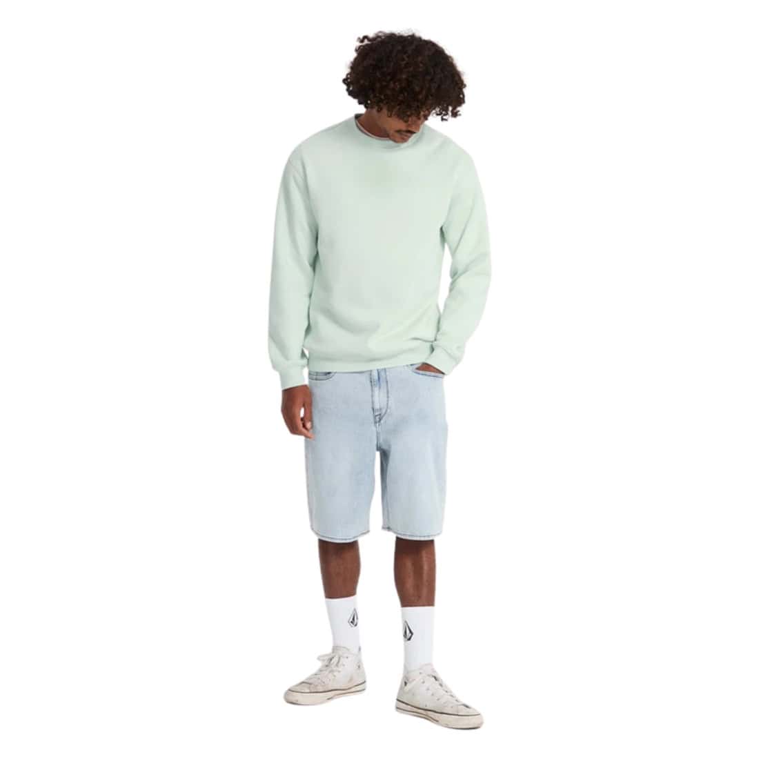 Volcom Single Stone Crew - Pale Aqua - Mens Crew Neck Sweatshirt by Volcom