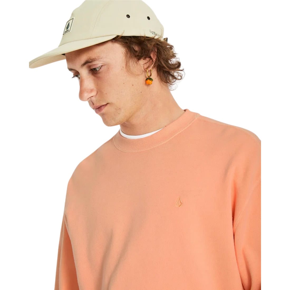 Volcom Single Stone Crew - Pale Peach - Mens Crew Neck Sweatshirt by Volcom