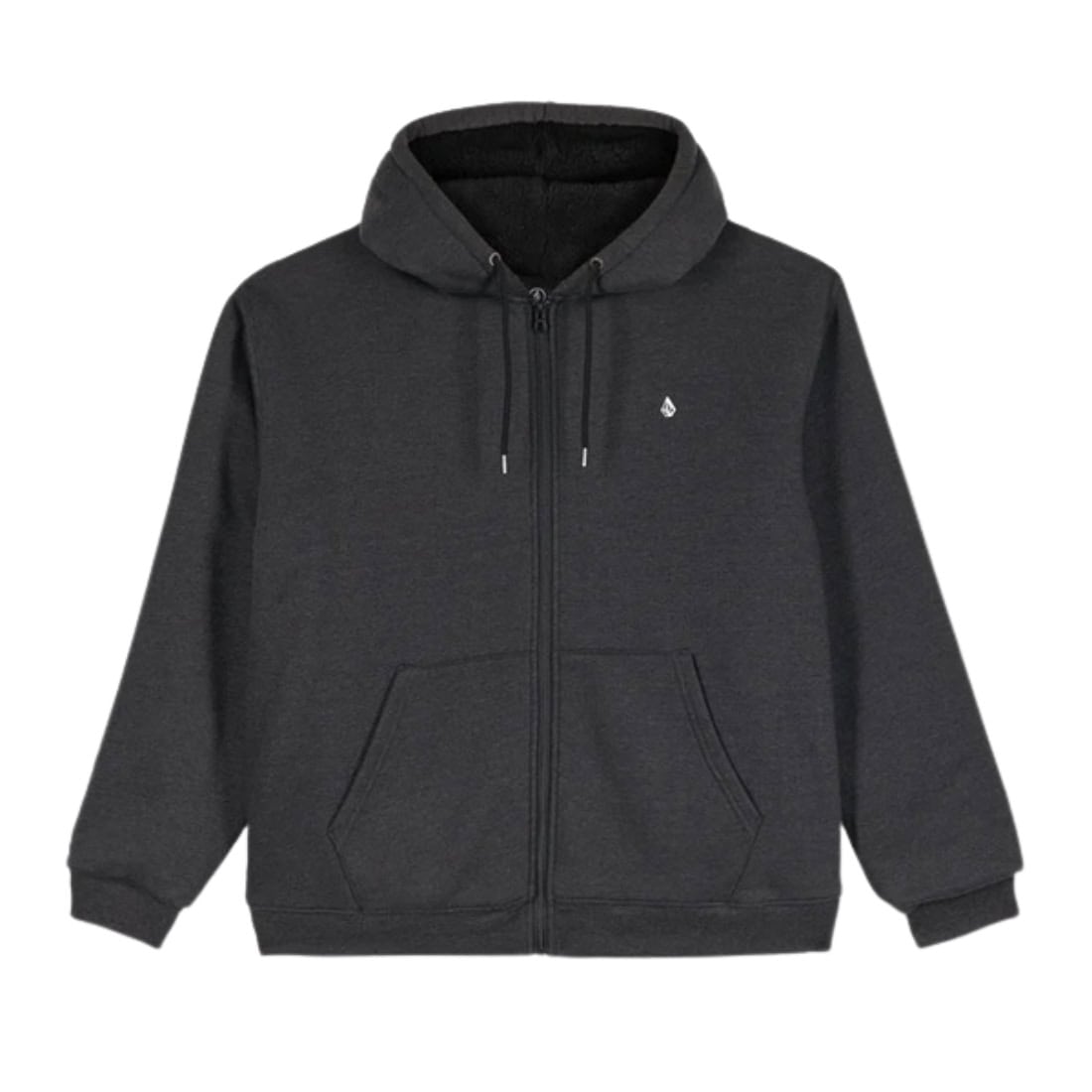 Volcom Single Stone Lined Zip - Heather Black - Mens Zip Up Hoodie by Volcom