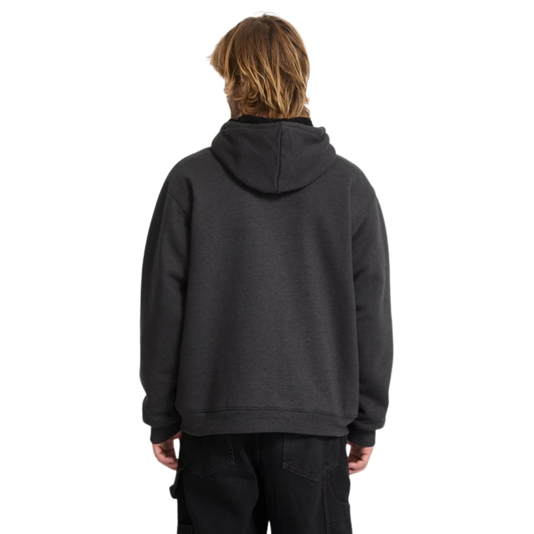 Volcom Single Stone Lined Zip Hood - Heather Black - Mens Zip Up Hoodie by Volcom