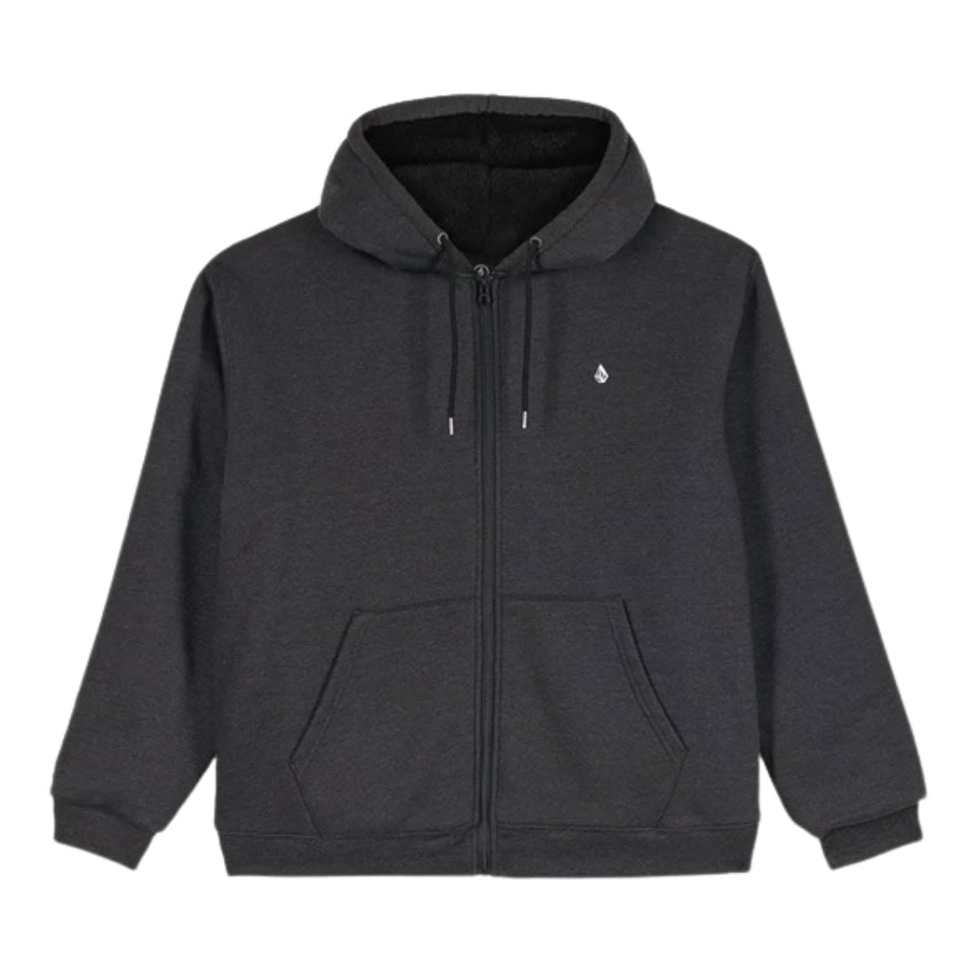 Volcom Single Stone Lined Zip Hood - Heather Black - Mens Zip Up Hoodie by Volcom