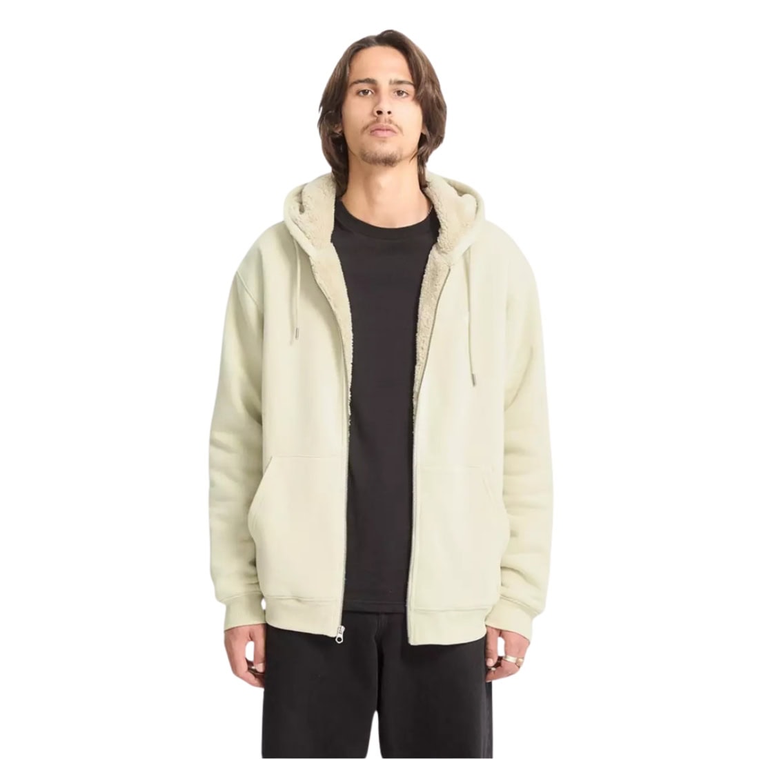 Volcom Single Stone Lined Zip Hood - Light Beige - Mens Zip Up Hoodie by Volcom