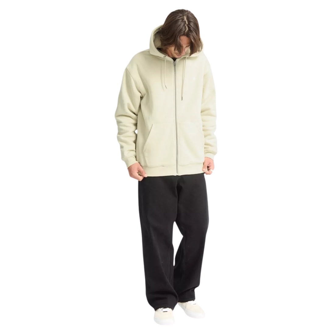 Volcom Single Stone Lined Zip Hood - Light Beige - Mens Zip Up Hoodie by Volcom