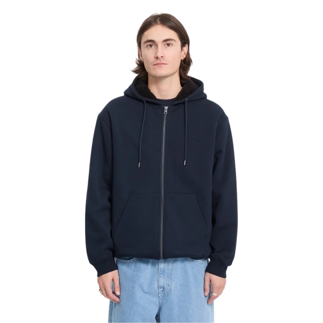 Volcom Single Stone Lined Zip - Marine - Mens Zip Up Hoodie by Volcom