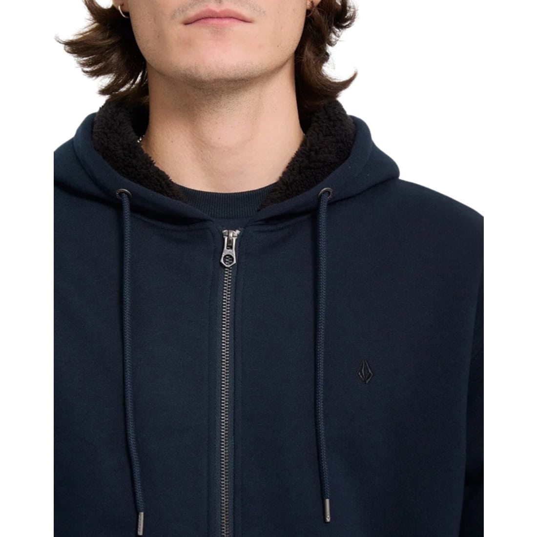 Volcom Single Stone Lined Zip - Marine - Mens Zip Up Hoodie by Volcom