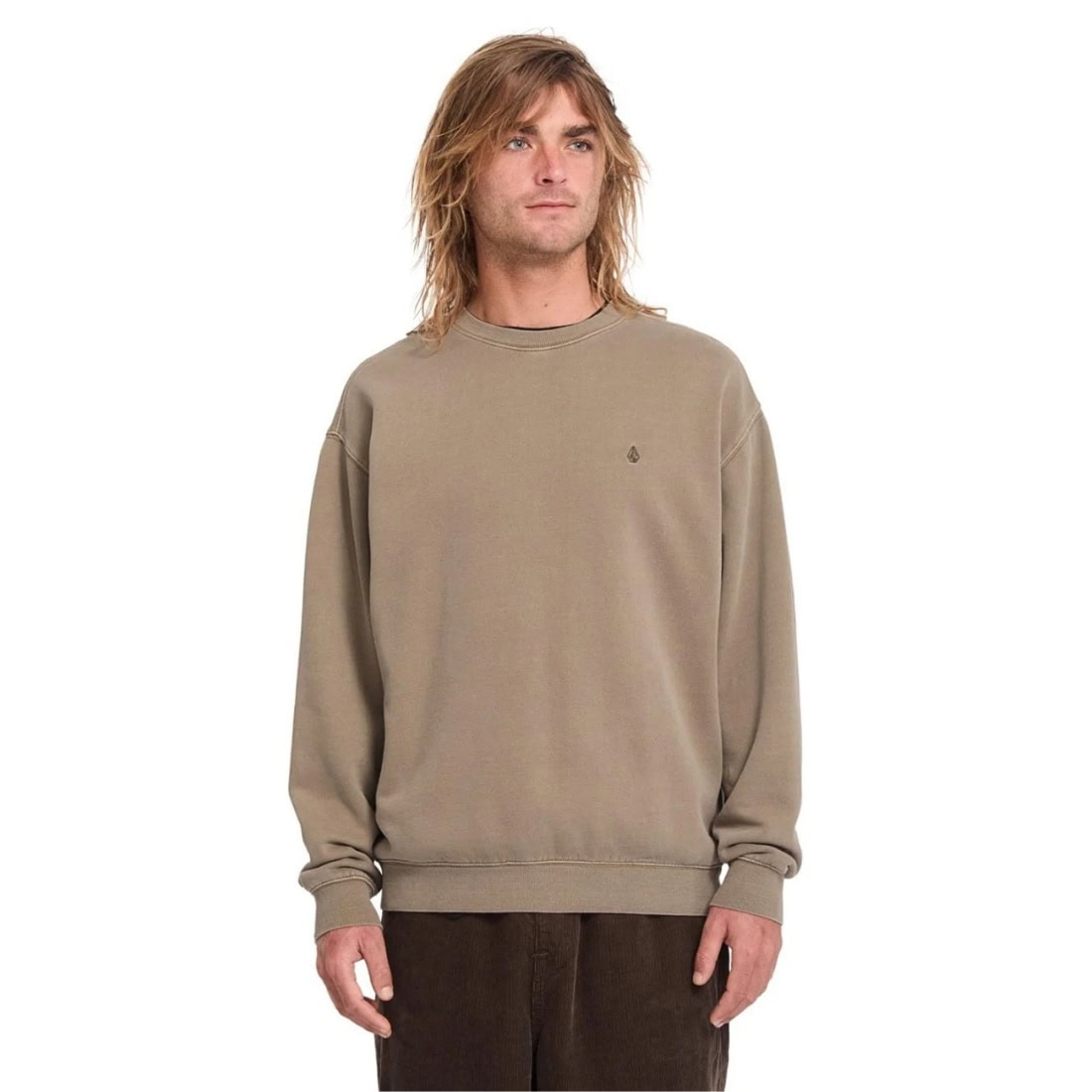 Volcom Single Stone PW Crew - Earth - Mens Crew Neck Sweatshirt by Volcom