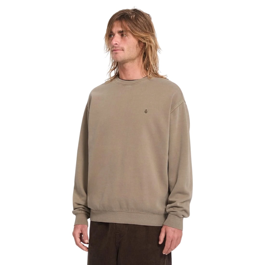 Volcom Single Stone PW Crew - Earth - Mens Crew Neck Sweatshirt by Volcom