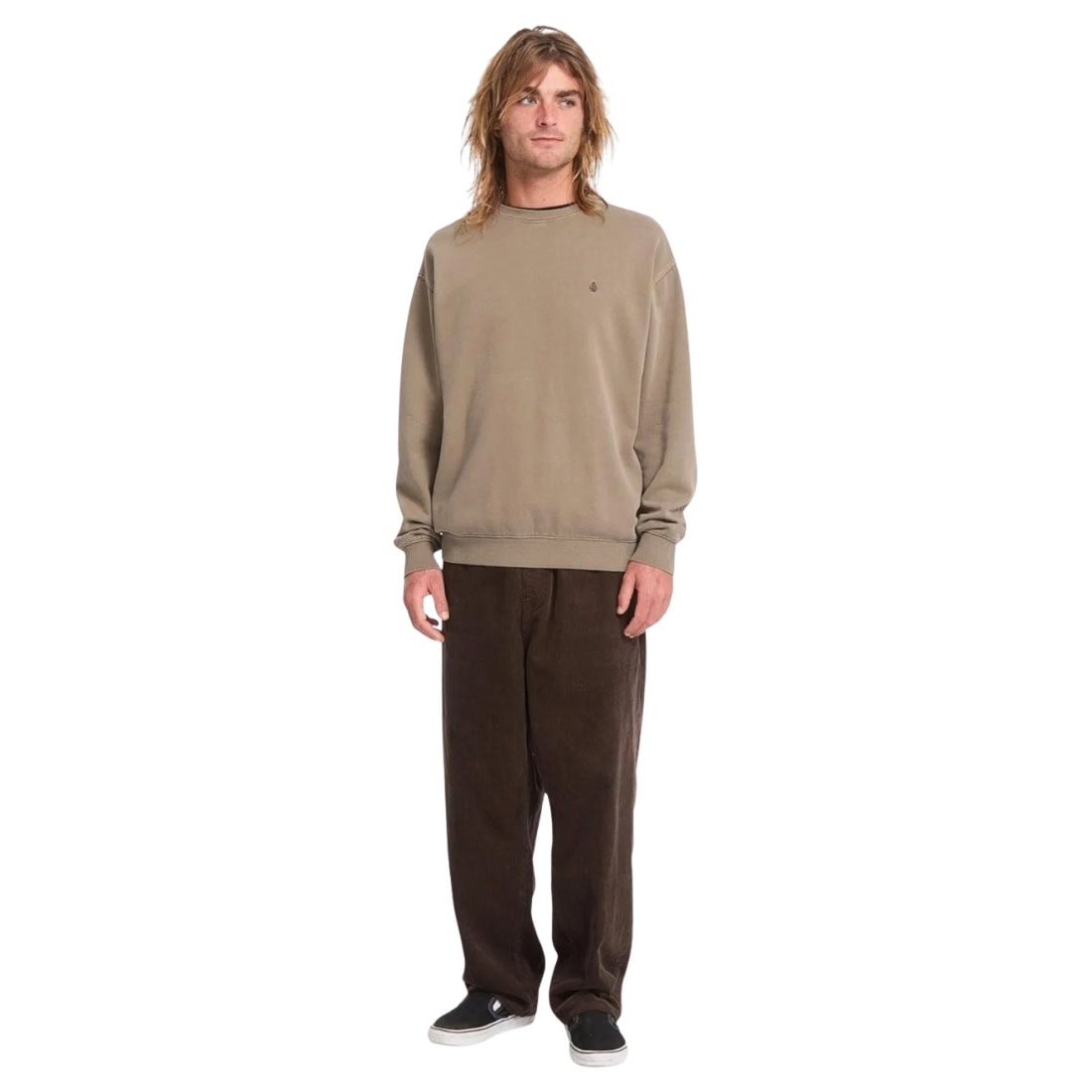 Volcom Single Stone PW Crew - Earth - Mens Crew Neck Sweatshirt by Volcom