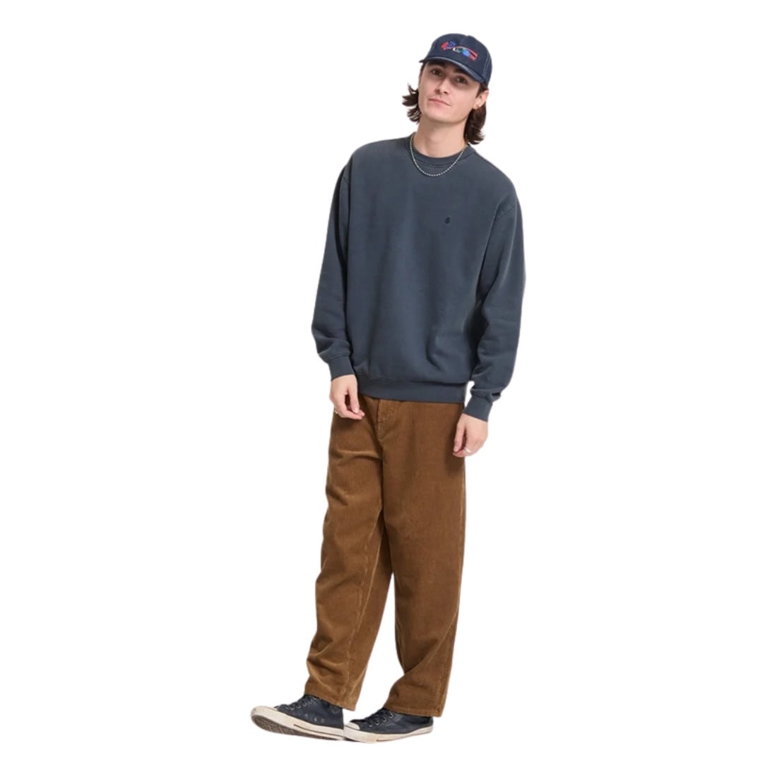 Volcom Single Stone PW Crew - Storm Blue - Mens Crew Neck Sweatshirt by Volcom