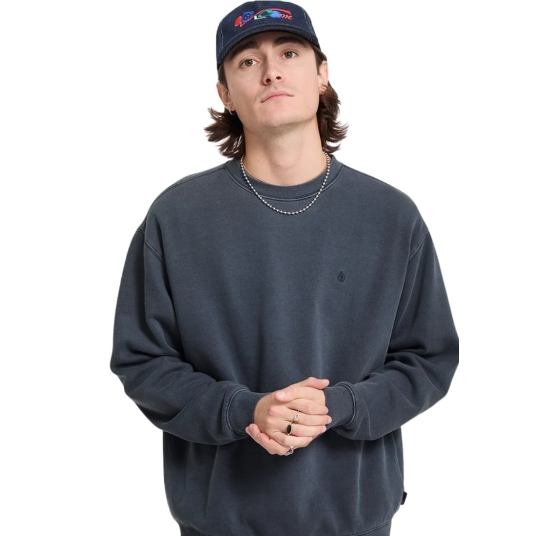 Volcom Single Stone PW Crew - Storm Blue - Mens Crew Neck Sweatshirt by Volcom