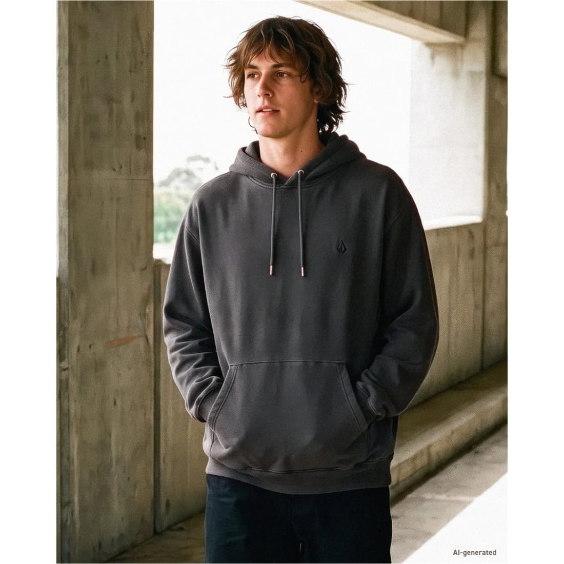 Volcom Single Stone PW Pullover Hood - Rinsed Black - Mens Pullover Hoodie by Volcom